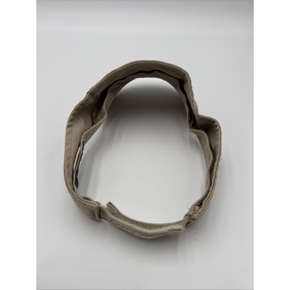 Vintage Titleist Visor Logo Adjustable Strapback Khaki Tan White Black Spell Out - Picture 3 of 9